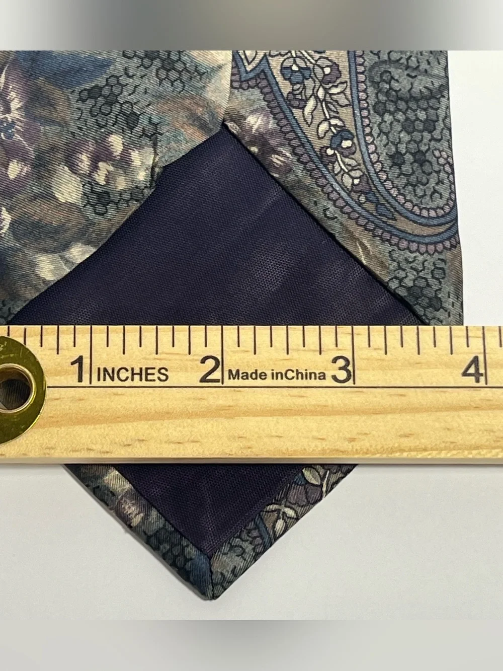 Peter Thomas by Superba Men’s 100% Silk Tie Paisley Floral Gray Blue Purple